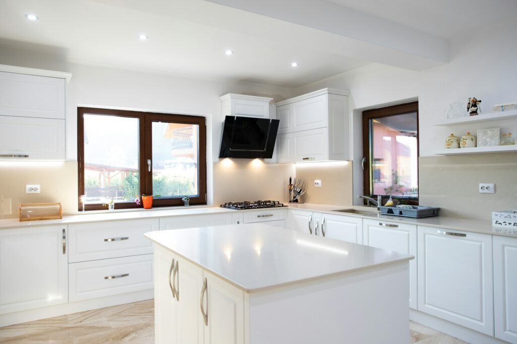 Interior of a rich house kitchen.